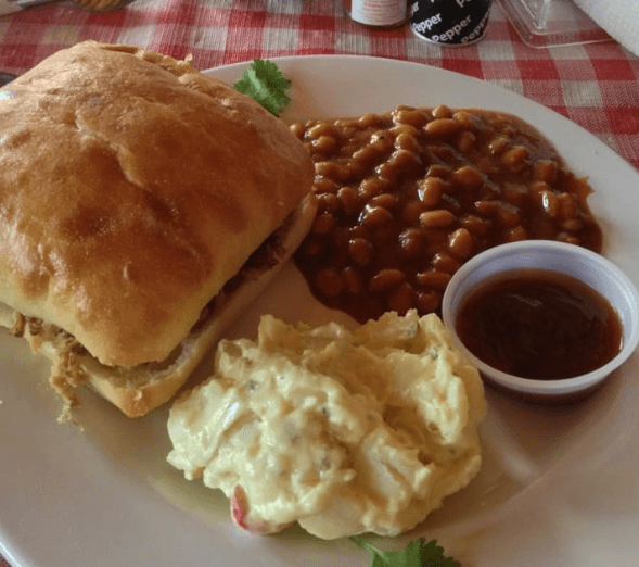 Pork Sandwich and sides